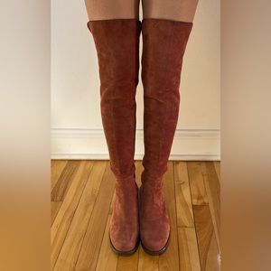 Stuart Weizman  Cappuccino City Suede Knee-High Boot